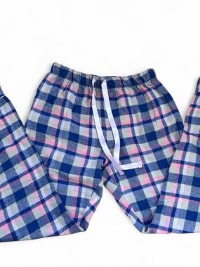 Bottoms Out Gal pink and blue plaid pajama pants Size S.
